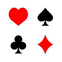 Heart Club Spade Diamond Playing Card Symbols Vector Illustration