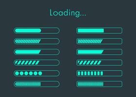 Progress Download Loading Bar Collection User Interface Element Vector Illustration