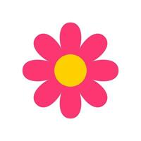 Pink Decorative Flower Vector Icon Illustration