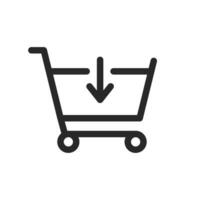 añadir a carro compras comercial icono aislado vector ilustración