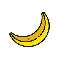 Banana Fruit Colorful Cartoon Style Icon Isolated Vector Illustration