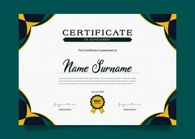 Appreciation and Achievement Certificate Template Design. Clean modern abstracts, ornaments, and certificates. Diploma Certificate vector template, certificate of achievement with badge.