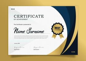 Appreciation and Achievement Certificate Template Design. Clean modern abstracts, ornaments, and certificates. Diploma Certificate vector template, certificate of achievement with badge.