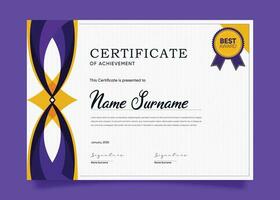 Appreciation and Achievement Certificate Template Design. Clean modern abstracts, ornaments, and certificates. Diploma Certificate vector template, certificate of achievement with badge.