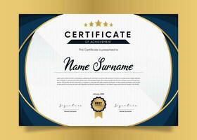 Appreciation and Achievement Certificate Template Design. Clean modern abstracts, ornaments, and certificates. Diploma Certificate vector template, certificate of achievement with badge.