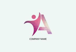 Low poly human health care logo illustrator template vector