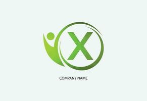 Low poly human with letter X logo design concept template vector