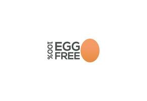 huevo gratis etiquetas Insignia logo firmar para comida paquete sello. 100 por ciento huevo gratis plano vector ilustración