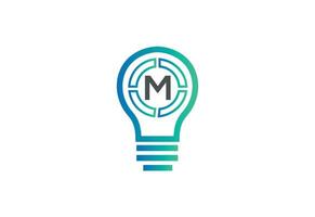 Initial letter M logo with bulb vector