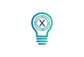 Initial letter X logo with bulb vector