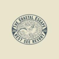 Best See Resort Vintage Badge Logo Design vector