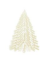 Merry Christmas tree outline greeting card vector illustration design. Greeting card. Xmas tree.