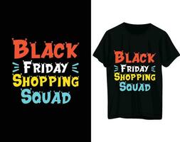 Black friday shopping squad tshirt design vector