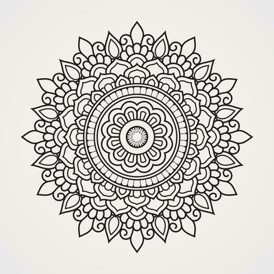 Flower mandala with symmetrical pagoda shape. Photo frames, text with beautiful combination of flowers and ornaments.