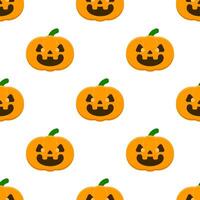 Cartoon pumpkin seamless pattern background. vector