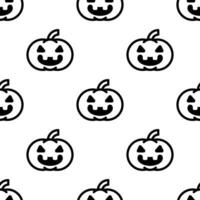 Cartoon pumpkin seamless pattern background. vector