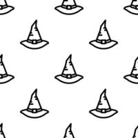 Witch hat seamless pattern background. vector