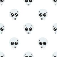 Cute cartoon skull seamless pattern background. vector