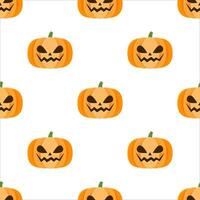 Halloween pumpkin seamless pattern background. vector