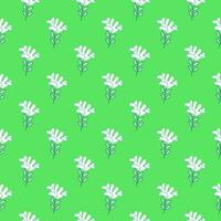 Cute unusual flower and cloud seamless pattern. Simple stylized flowers background. vector