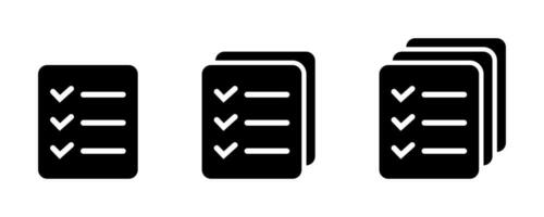 lista icono, sitio menú símbolo, Lista de Verificación icono sólido estilo, glifo plano icono. vector diseño elemento.