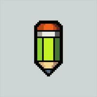 Pixel art illustration Pencil. Pixelated Pencil. Pencil office icon pixelated for the pixel art game and icon for website and video game. old school retro. vector