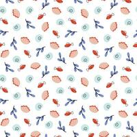 Cute summer marine print with colorful seashells on white background. Funny vector seamless pattern with coral reef shells for kids textile, apparel, wrapping paper