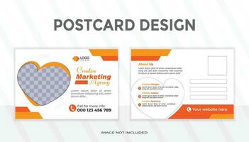 Creative modern corporate business postcard EDDM design template, amazing and modern postcard design, stylish corporate postcard design vector