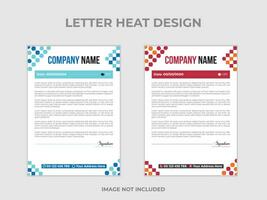 Clean and professional corporate company business letterhead template design with color variation bundle with 2colors vector