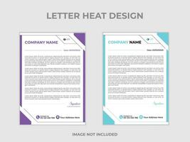 Clean and professional corporate company business letterhead template design with color variation bundle with 2colors vector