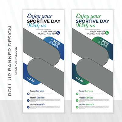Business Roll Up Banner stand. Presentation concept. Abstract modern roll up background. Vertical roll up template billboard, banner stand or flag design layout. Poster for conference, forum,  shop