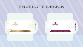 Vector modern creative personal and professional use and company envelope design template With 2 colors