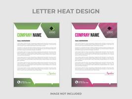 Clean and professional corporate company business letterhead template design with color variation bundle with 2colors vector