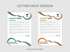 Clean and professional corporate company business letterhead template design with color variation bundle with 2colors vector