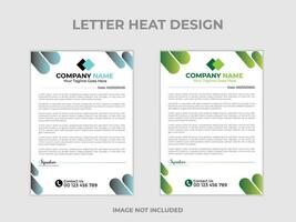 Clean and professional corporate company business letterhead template design with color variation bundle with 2colors vector