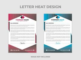 Clean and professional corporate company business letterhead template design with color variation bundle with 2colors vector