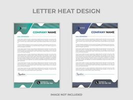 Clean and professional corporate company business letterhead template design with color variation bundle with 2colors vector