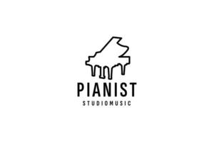 piano logo vector icono ilustración