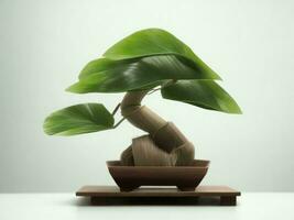 Beautiful expensive bonsai tree on white background ai generated photo