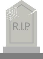 Grave icon vector for Halloween event celebration. Broken gravestone icon that can be used as symbol, sign or decoration. Tombstone icon graphic resource for happy Halloween vector design