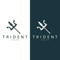 Trident Weapon Logo, Vector Spear of King Poseidon Neptune, Symbol Template Design