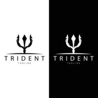 Trident Weapon Logo, Vector Spear of King Poseidon Neptune, Symbol Template Design