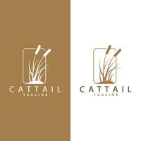 Cattail Logo Design Vector Simple Illustration Symbol Template