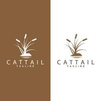 Cattail Logo Design Vector Simple Illustration Symbol Template