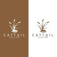 Cattail Logo Design Vector Simple Illustration Symbol Template