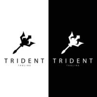 Trident Weapon Logo, Vector Spear of King Poseidon Neptune, Symbol Template Design