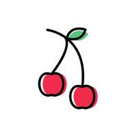 Cherry icon vector flat design illustration