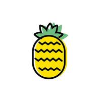 Pineapple icon vector flat design illustration
