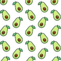 Pattern of avocado vector illustration