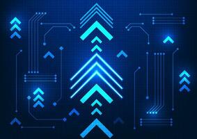 Abstract technology background Several arrows appear in an array of interesting elements. Vector illustration with a high-tech focus, suitable for technology-related projects such as posters